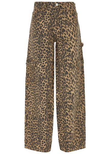 Dion leopard-print straight-leg cargo jeans | Harvey Nichols 