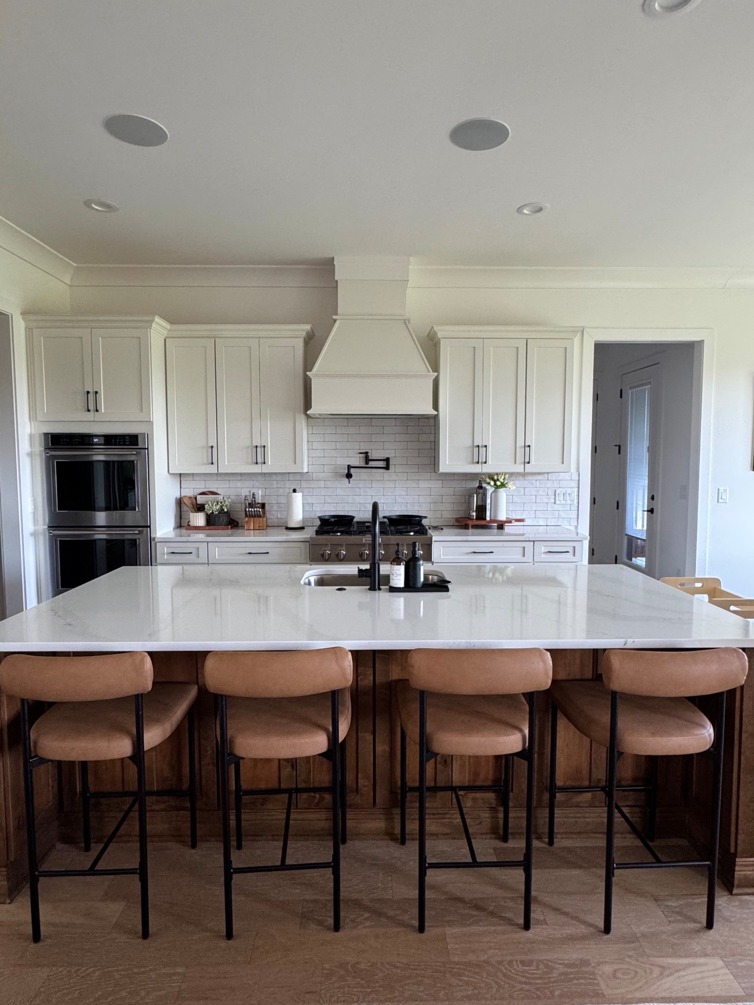 Kitchen Counter Bar Stools | Leather + Black MetalNathan James Island Barstool Mid-Century  

#LTKHome