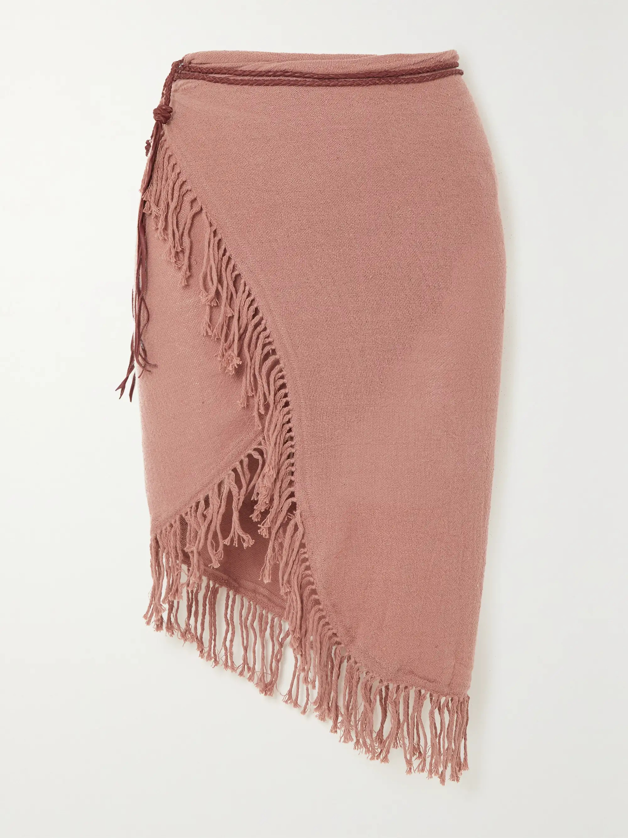 + NET SUSTAIN Tuzik belted fringed cotton-gauze pareo | NET-A-PORTER (US)