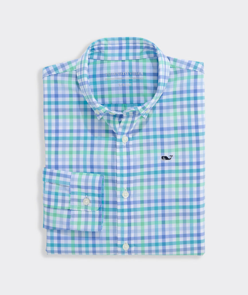 Boys' Performance Mangrove Tattersall Featherweight Shirt | vineyard vines