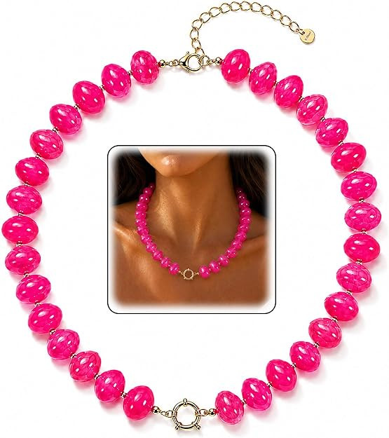 TLY Chunky Beaded Necklace for Women Trendy Colorful Boho Beach Summer Choker Necklace Multicolor... | Amazon (US)