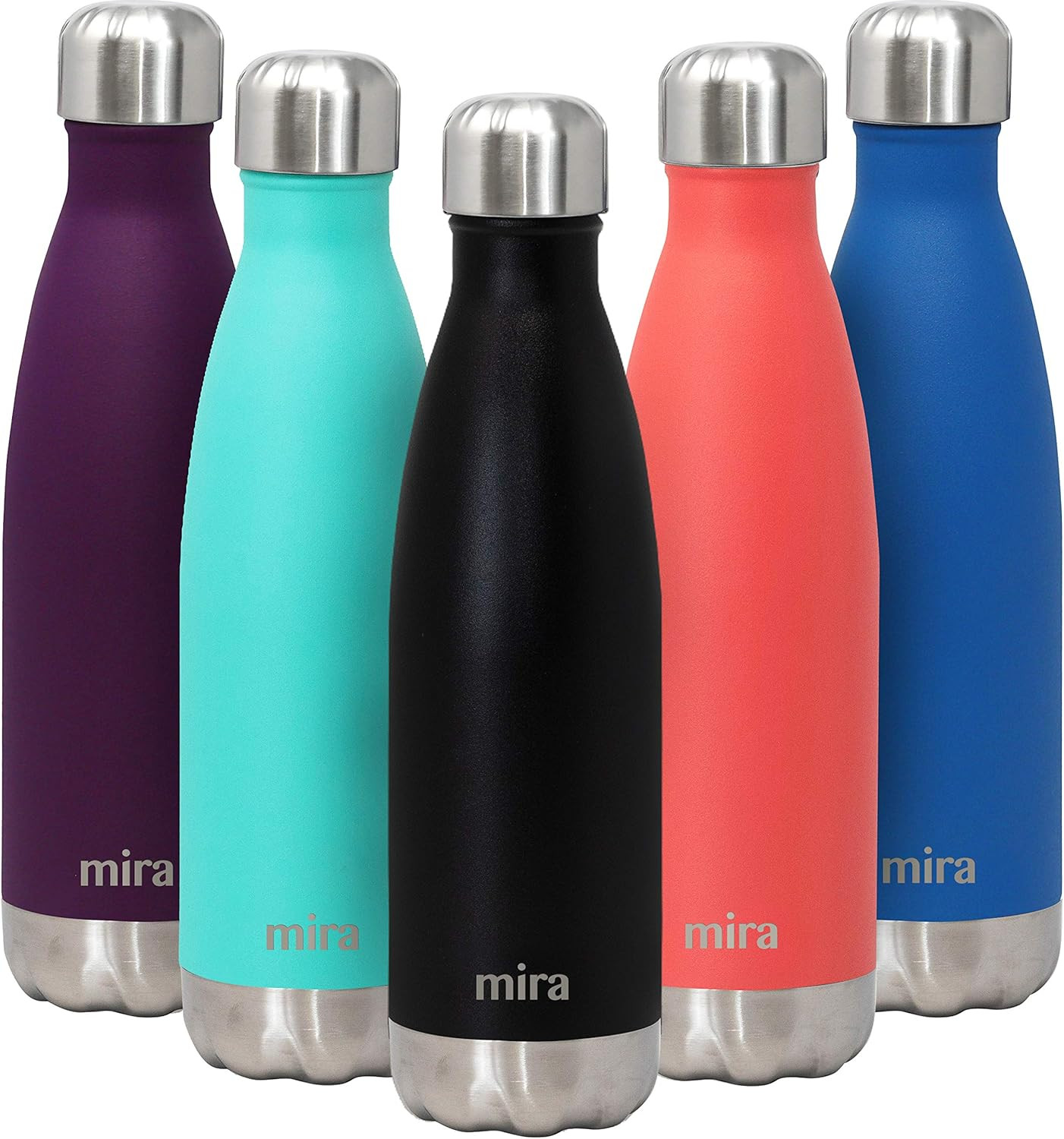 MIRA 17 Oz Stainless Steel Vacuum Insulated Water Bottle - Double Walled Cola Shape Thermos - 24 ... | Amazon (US)