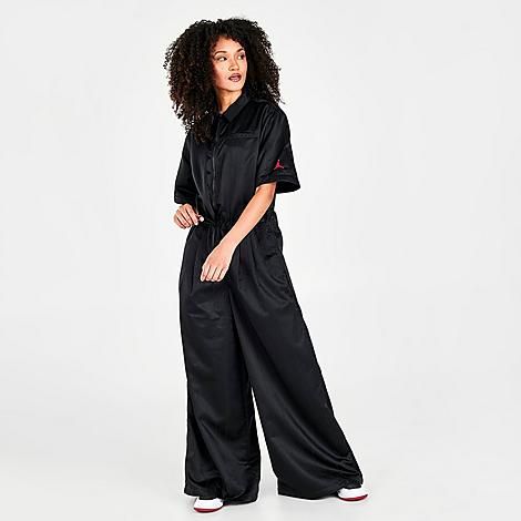 Jordan Women's (Her)itage Flight Suit in Black/Black Size XS 100% Polyester/Fiber | Finish Line (US)