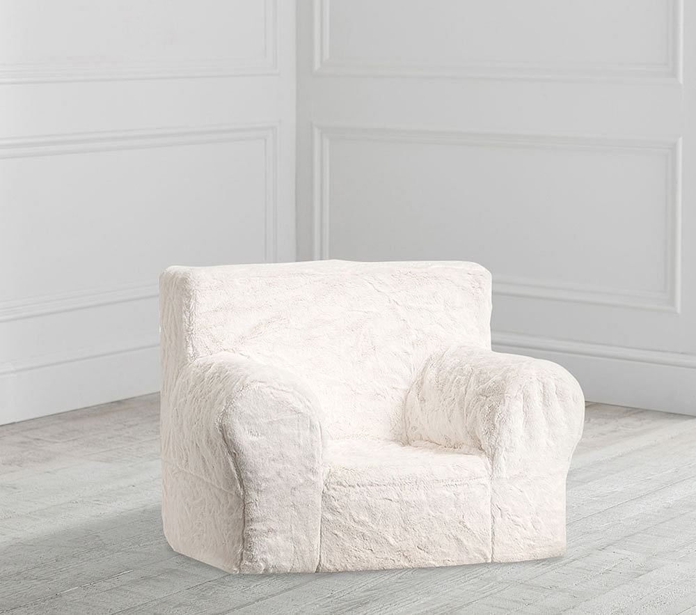 Ivory Faux Fur My First Toddler Anywhere Chair(R) | Pottery Barn Kids