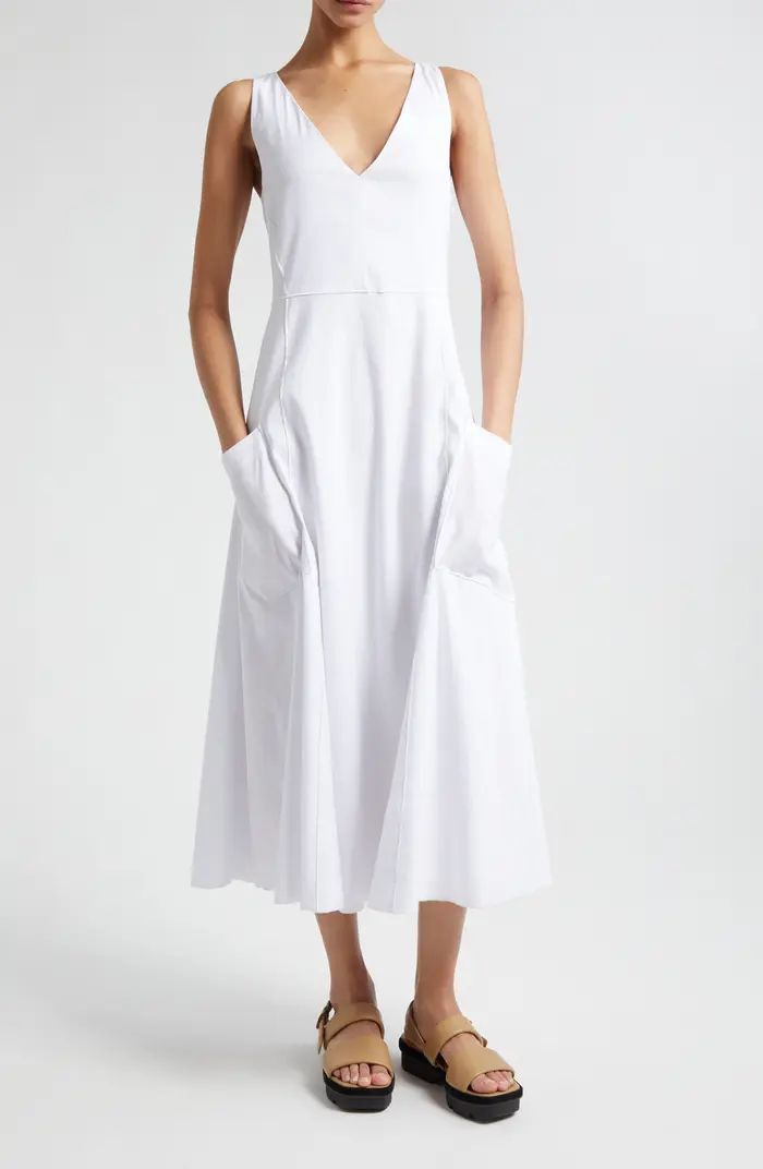 Patch Pocket Linen Blend Midi Dress | Nordstrom