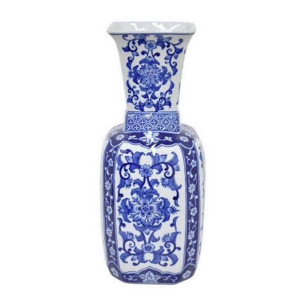 Ceramic Blue and White Vase | Bed Bath & Beyond