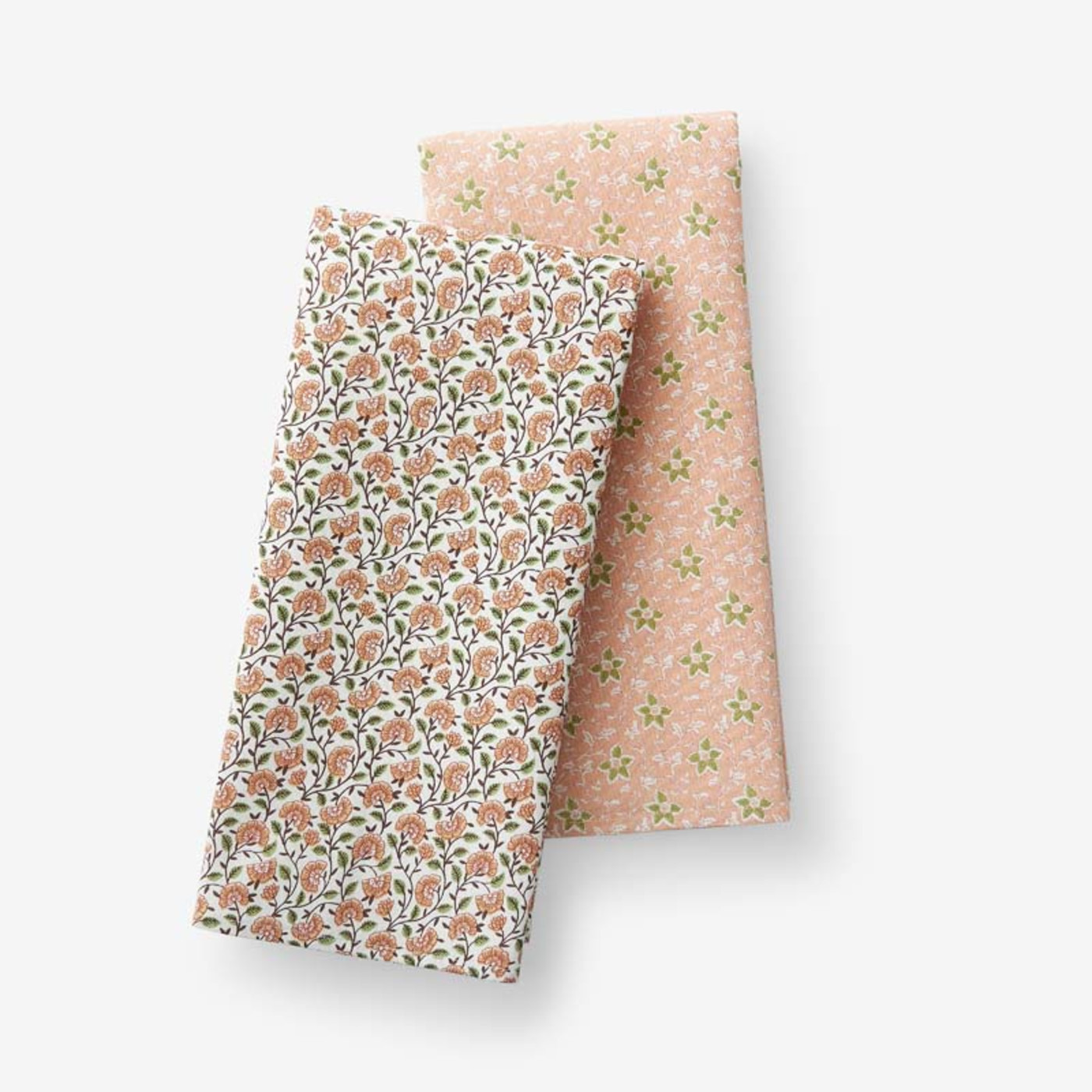 Mix & Match Printed Cotton Tea Towels, Set of 2 - Beige And Clay | The Company Store