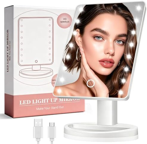 KOOKIN Lighted Vanity Makeup Mirror 16 Led Lights 180 Degree Rotation Lighted Mirror Touch Screen... | Amazon (US)