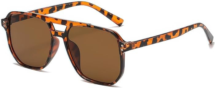 Retro Square Aviator Sunglasses Women Men UV400 Vintage Trendy Rivet Narrow Frame Sun Glasses SG9... | Amazon (US)