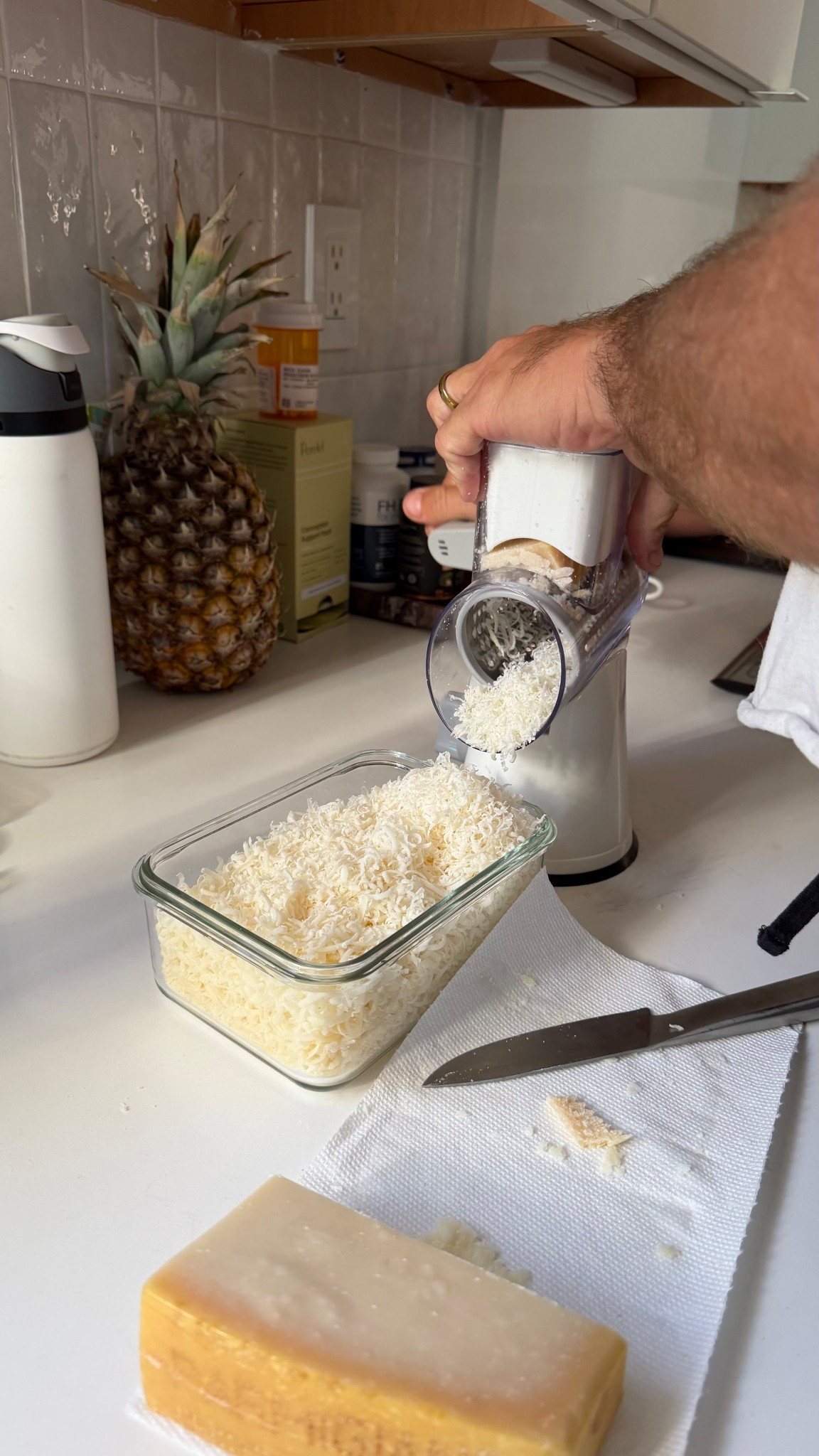 Refilling my favorite freshly grated parmesan container because once you start grating your own cheese… you can’t go back. It melts better, tastes better, and makes every meal feel a little more homemade. Small kitchen habits like this make healthy cooking easier and honestly just make the kitchen feel more put together. I keep a container prepped in the fridge so it’s ready for pasta, salads, eggs, roasted veggies, or anything that needs a little extra flavor. 

 #kitchenorganization #kitchenessentials #mealprephacks #kitchenprep #homecookingtips #healthyhome #fromscratchcooking #parmesancheese #kitchenroutine #simplekitchen #ltkhome #ltkfood #ltkcreator #ltkitchen #homecookingideas #momlifehacks #organizedkitchen #kitchentools #kitcheninspo #everydaycooking #LTKSpringSale #LTKfoodie #LTKHome