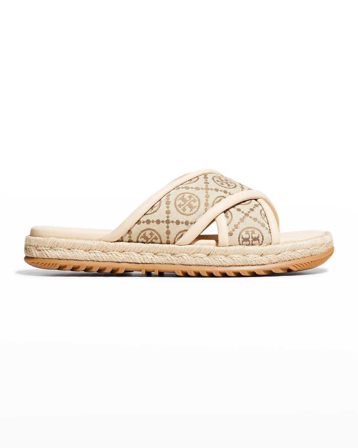 T Monogram Crisscross Espadrille Sandals | Neiman Marcus