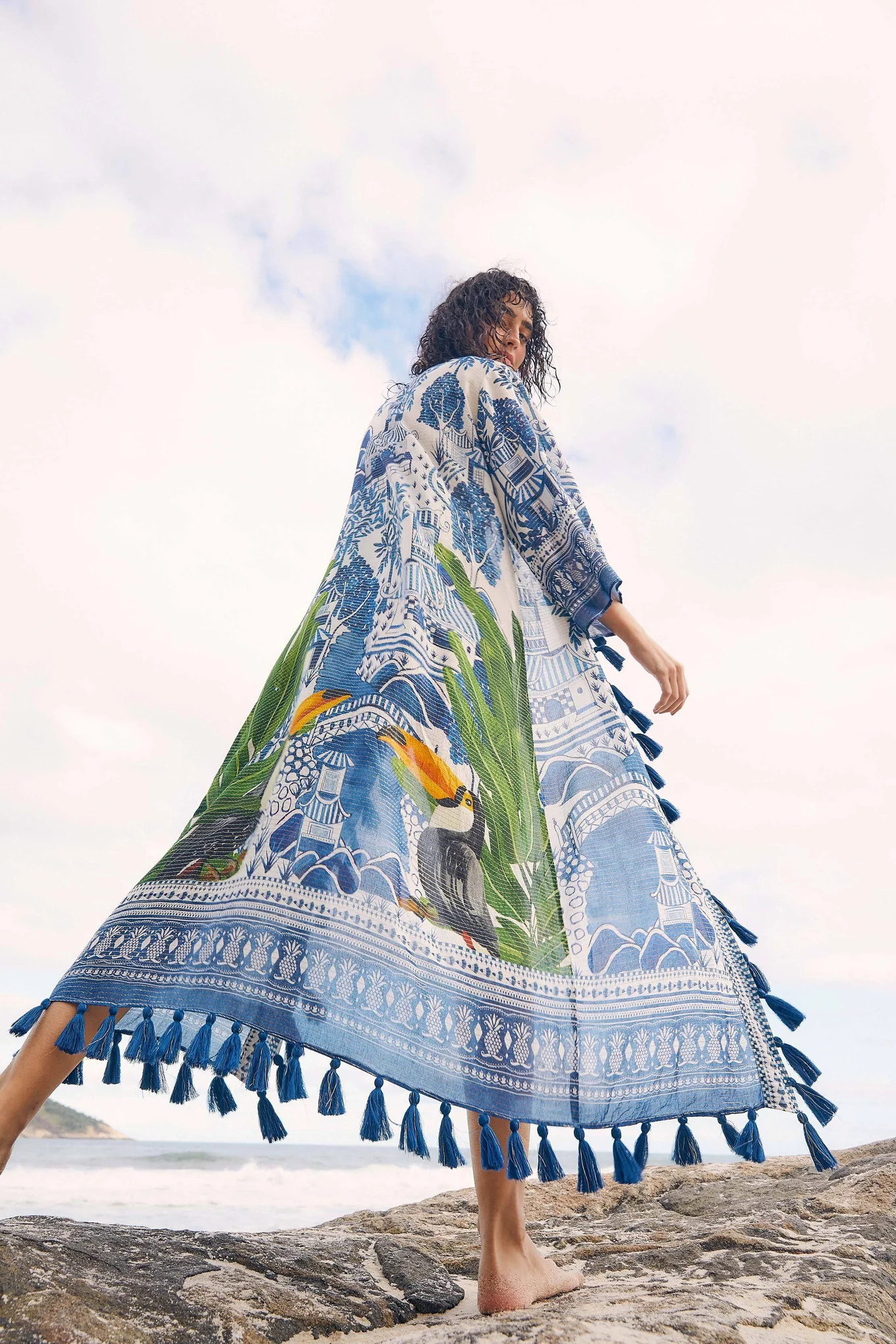 ANCIENT GARDEN COVER UP KIMONO | FarmRio (US)