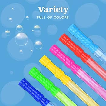 Joyin Toy 12 Pack 14’’ Big Bubble Wand Assortment (1 Dozen) with Bubble Refill Solution - Sup... | Amazon (US)