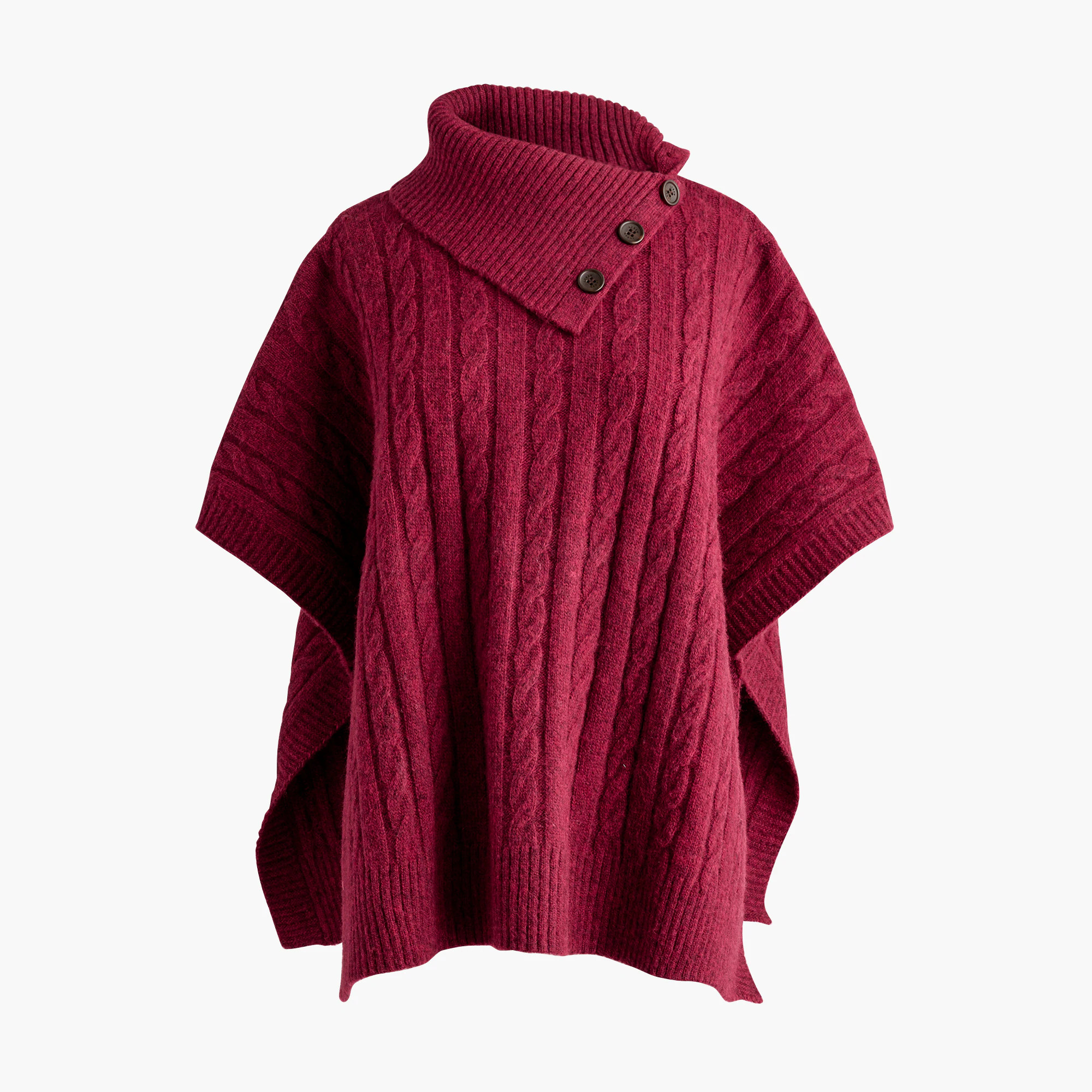 Cable button-shoulder poncho | J.Crew Factory