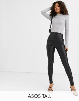 ASOS DESIGN Tall spray on leather look pants | ASOS US