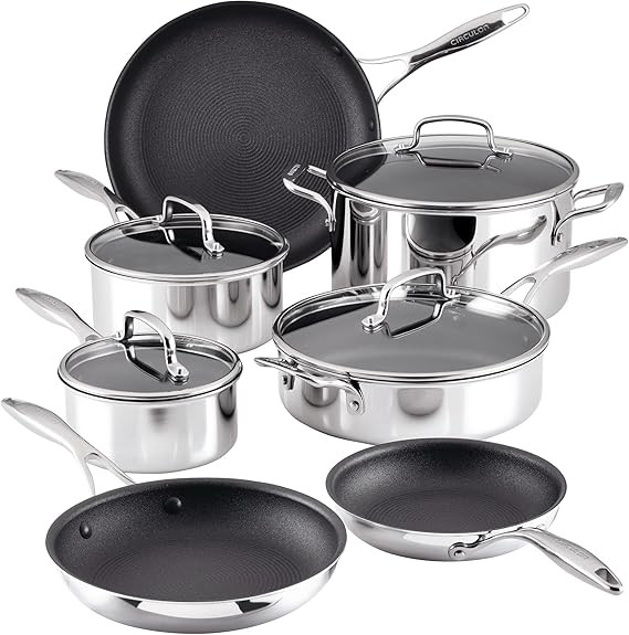 Circulon C1 Series Stainless Steel Nonstick Cookware Set - 11-Piece – Induction Pots & Pans Set... | Amazon (US)