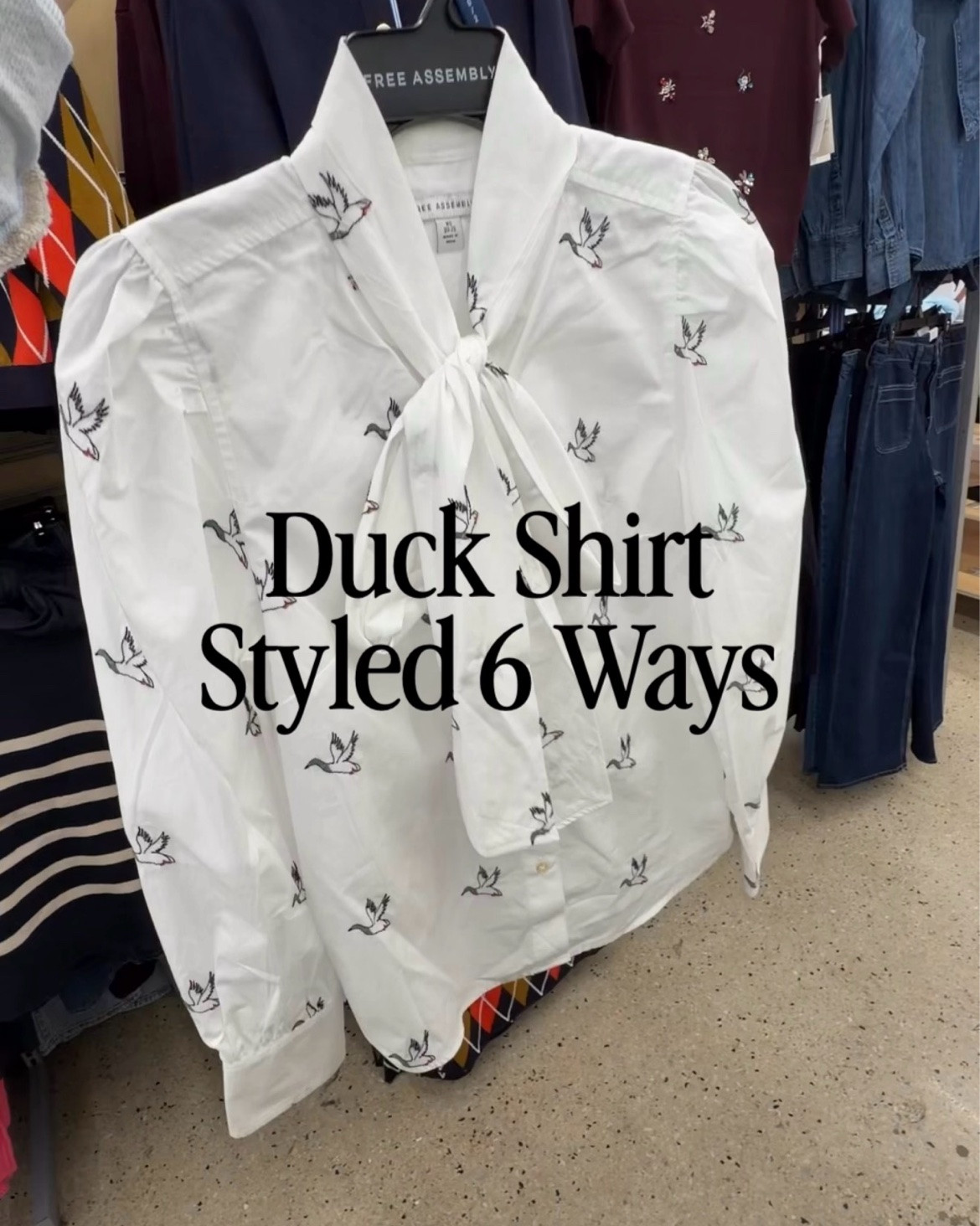 Walmart’s viral duck shirt, styled 6 ways in my shopping cart! Zoom in and you’ll see the prettiest little mallard duck embroidery. #walmartfashion

#LTKOver40 #LTKWorkwear #LTKootd