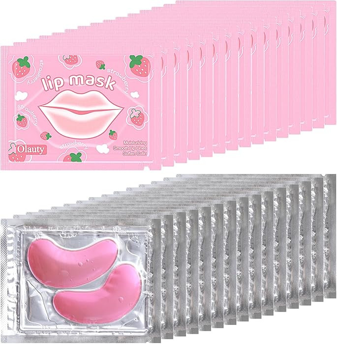 Amazon.com : 30 Pairs Eye Masks & Lip Masks, Under Eye Patches for Puffy Eyes, Moisturizing Lip M... | Amazon (US)