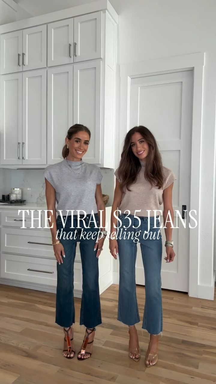 these viral $35 jeans keep selling out and just were restocked! They are a mother look for less and have such good stretch and love the raw hem, so they can easily be cut shorter. 

We are 5’1 and wearing smallest size for reference 

raw hem jeans outfit ideas, viral jeans Amazon women, flattering jeans for women petite friendly, straight leg raw hem jeans outfits, casual denim outfit ideas, target jeans, target style 

#viraljeans #kickflarejeans #targetstyle #targetjeans #petitedenim