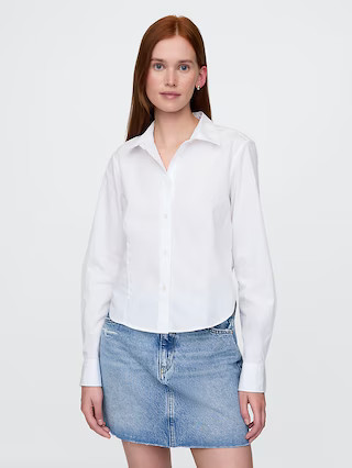 Organic Cotton Fitted Crop Shirt | Gap (US)