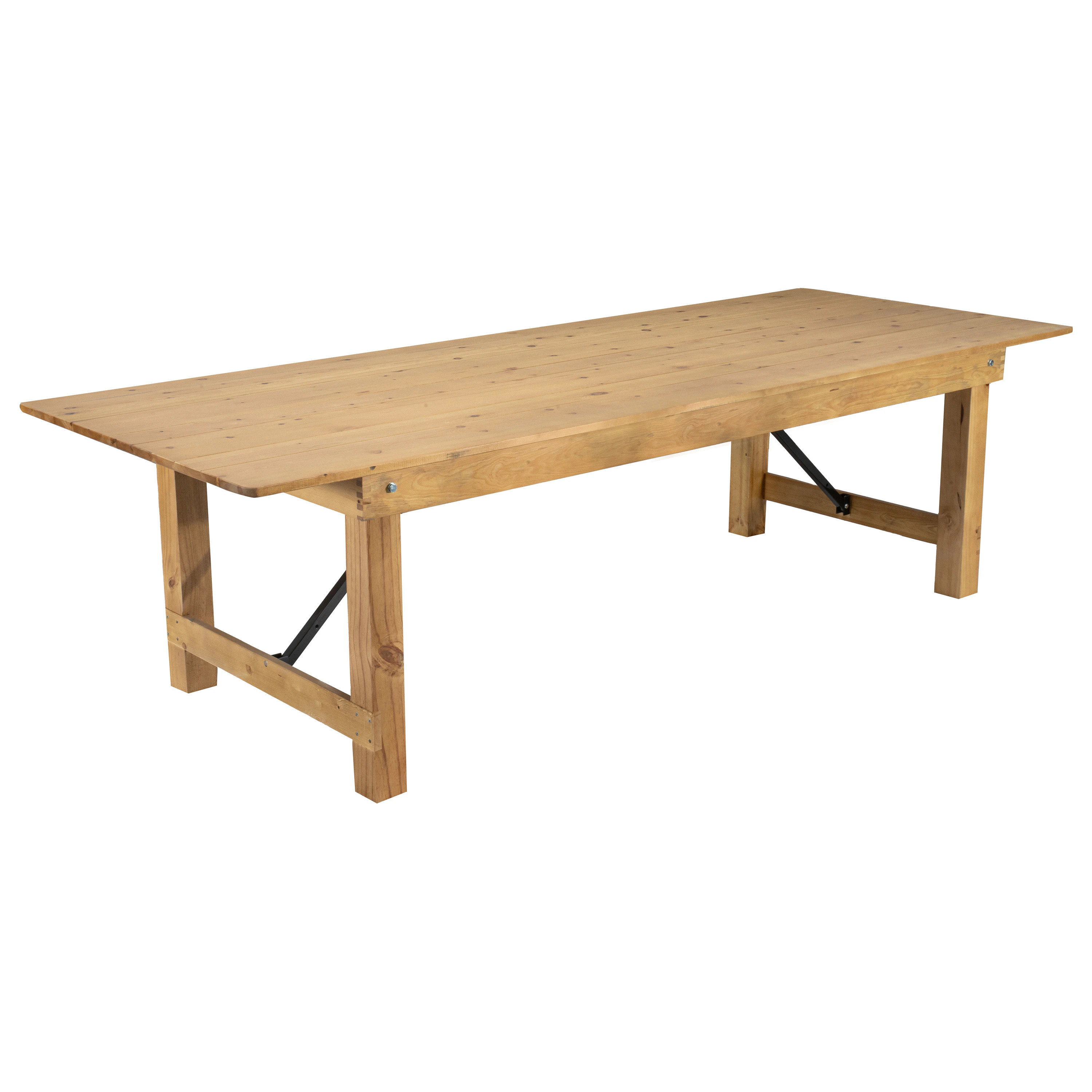 Taylor & Logan Ingles Light Natural Rustic Wood Dining Table, with Brown Finish and Wood 108-in L x 30-in H Large | 840196342245 | Lowe's