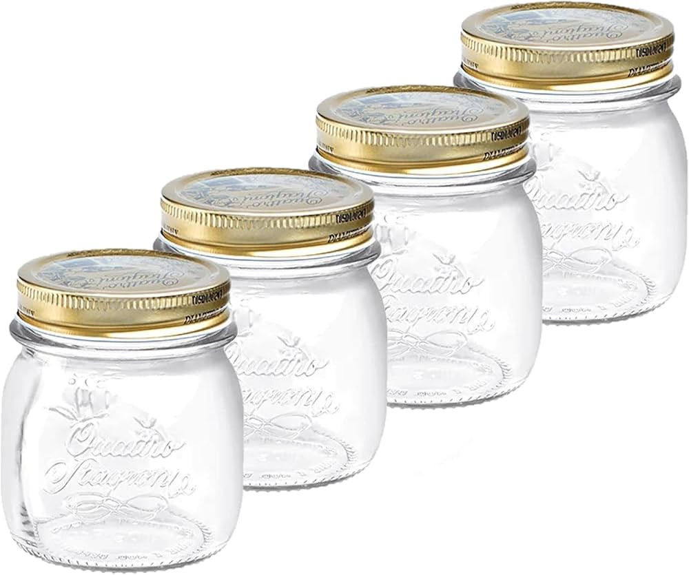 Bormioli Rocco Quattro Stagioni set of 4 Clear Airtight Mason Jars, 5 Oz. Made from BPA Free Dura... | Amazon (US)
