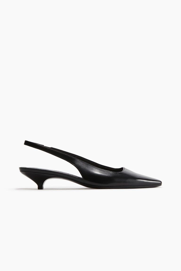 H & M - Pointed Slingbacks - Black | H&M (US + CA)