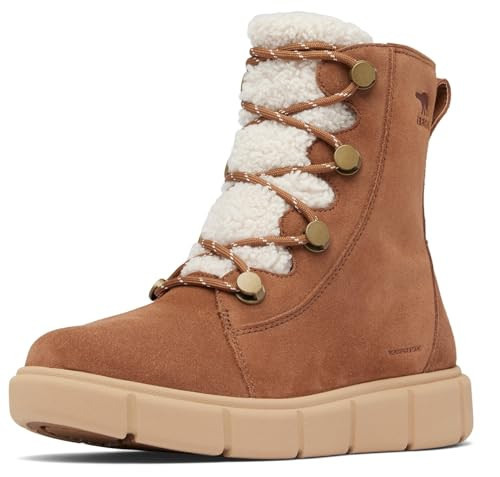 SOREL Women's Explorer lll Joan Cozy Waterproof Boot - Velvet Tan, Canoe - 7 | Amazon (US)