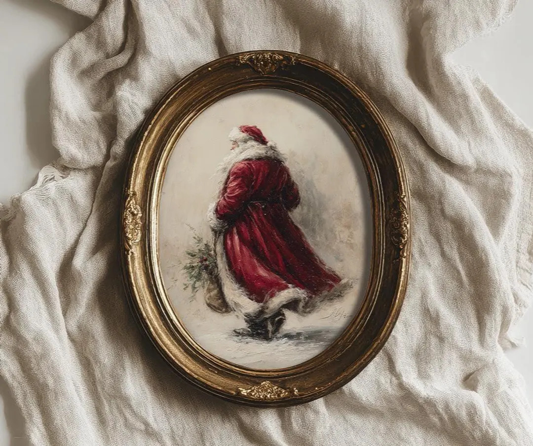 Vintage Santa Claus Art Print | Old World Christmas Decor (digital Download) - Etsy | Etsy (US)