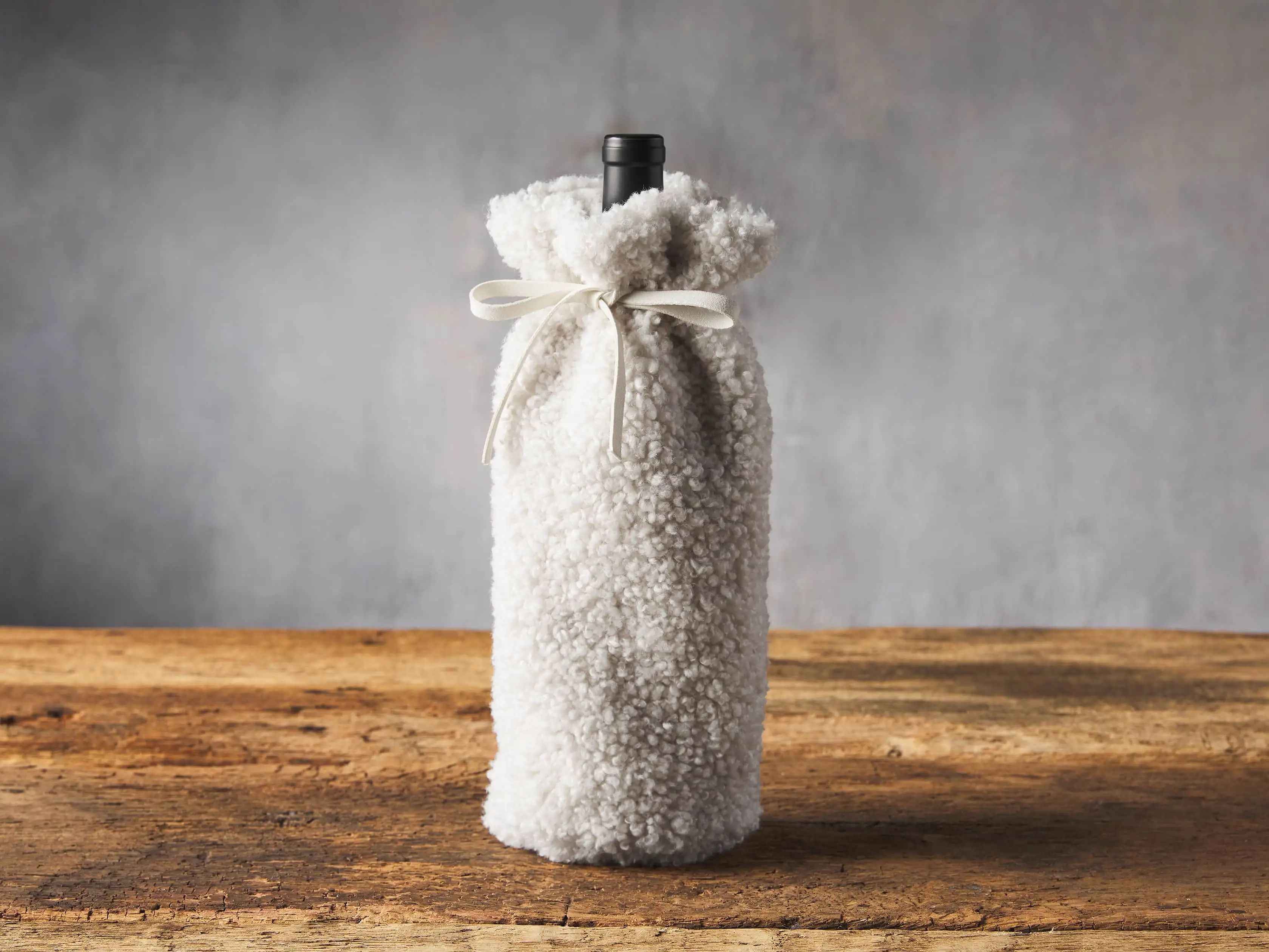 Faux Sherpa Ivory Wine Bag | Arhaus