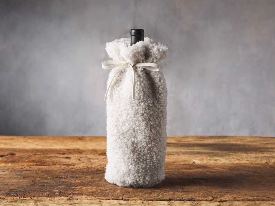 Faux Sherpa Ivory Wine Bag | Arhaus