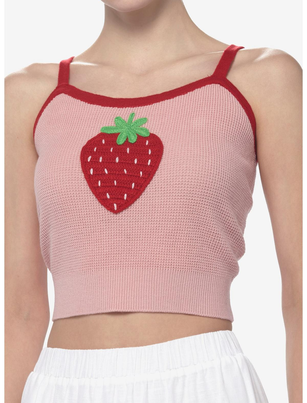 Sweet Society Strawberry Crochet Knit Girls Cami | Hot Topic | Hot Topic