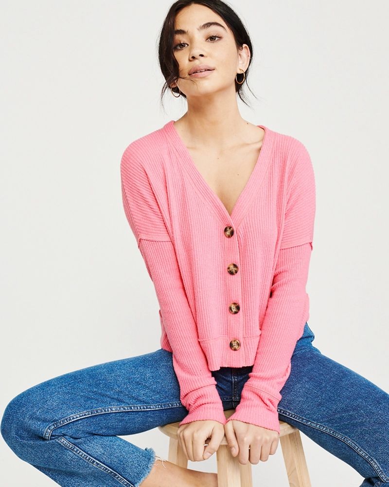 Cozy Button-Up Sweater | Abercrombie & Fitch US & UK