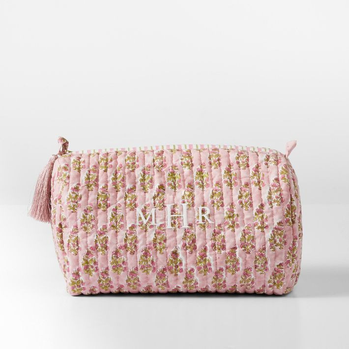 Block Print Quilted Cosmetic Pouch | Mark and Graham
