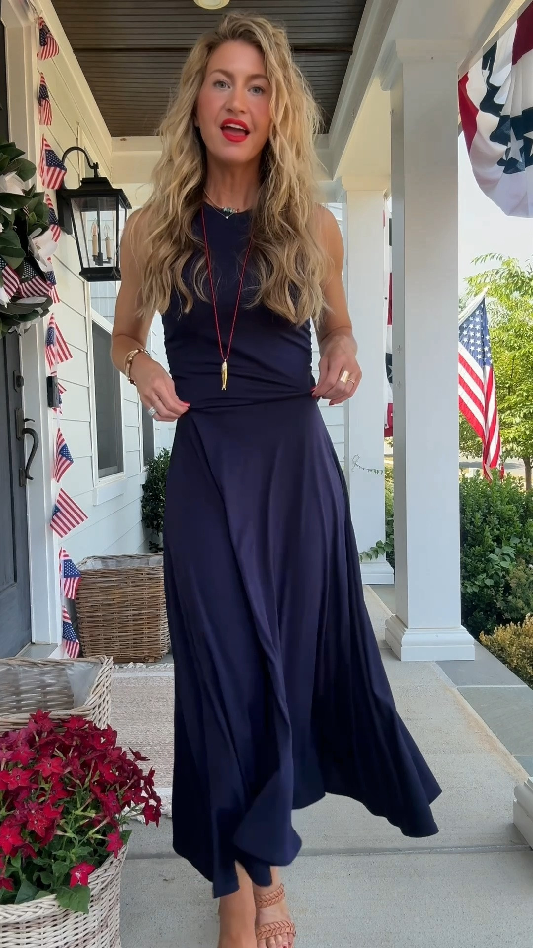 July Sunday in navy and red! 

Navy Amazon dress: runs TTS, wearing S
Braided nude sandals: ON SALE, run TTS

#LTKootd #LTKgrwm #LTKdayinmylife