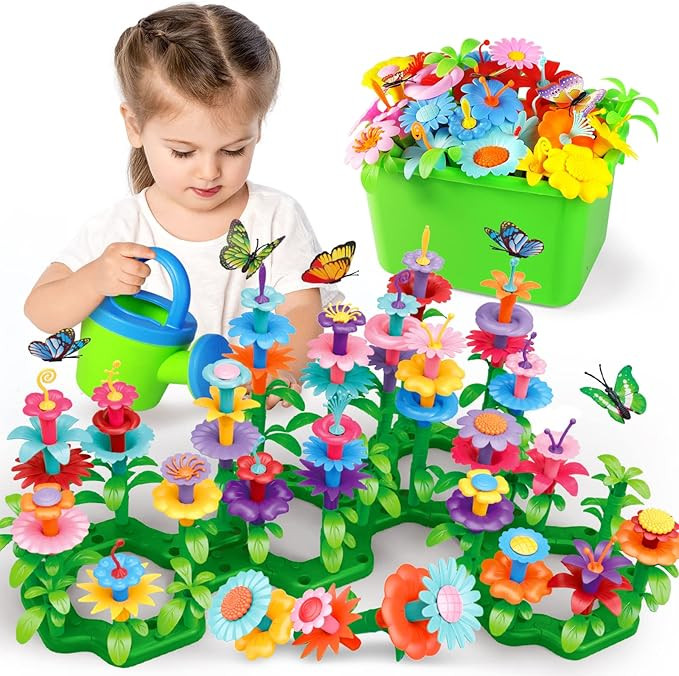 BainGesk Toys for 3, 4, 5, 6 Year Old Girls, Preschool Flower Garden Building Set - 148pcs, Educa... | Amazon (US)