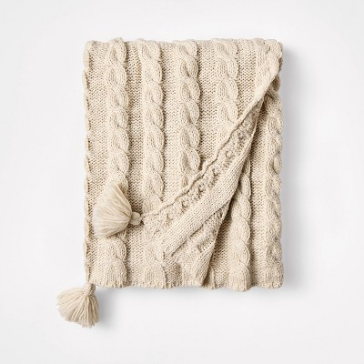 Knit Tassel Braided Throw Ivory - Threshold™ designed with Studio McGee | Target