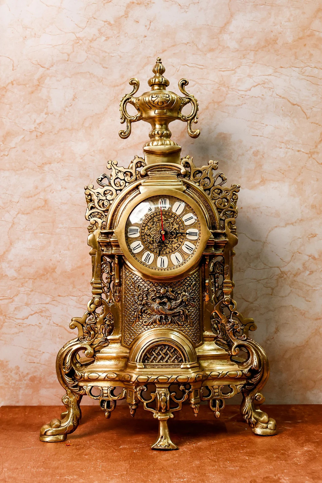 Antique Brass Handcrafted Vintage English Table Clock Decorative Mantel Timepiece for Home Decor ... | Etsy (US)