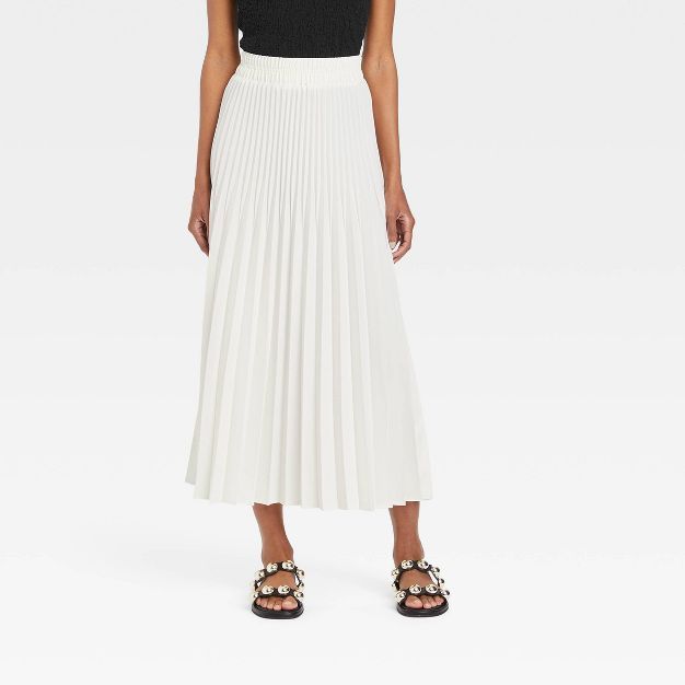 Women's High-Rise Midi Slip Pleated A-Line Skirt - A New Day™ | Target