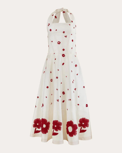 Flower Pop Corset Halter Dress | Olivela