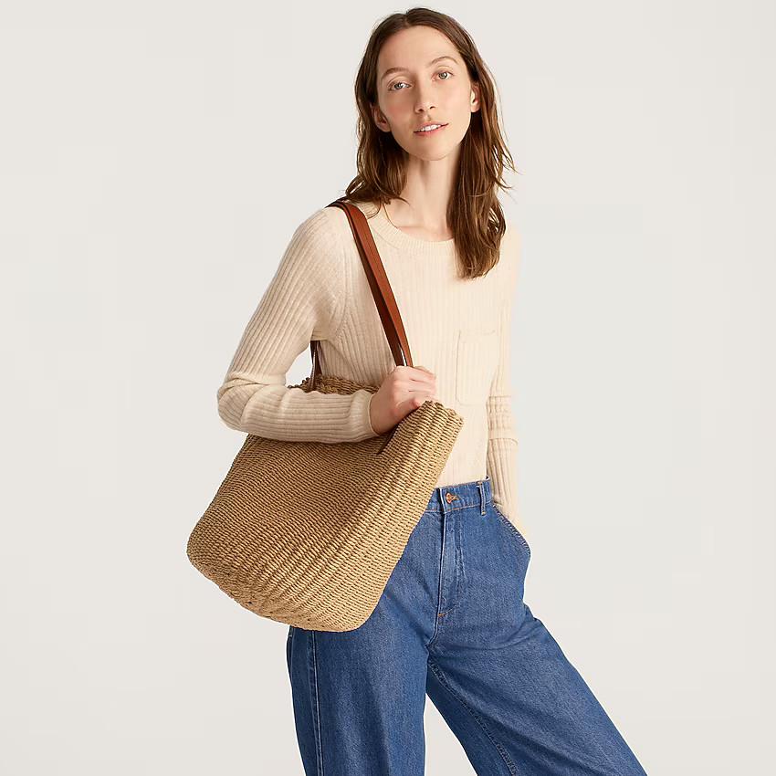 Woven straw market tote | J. Crew US