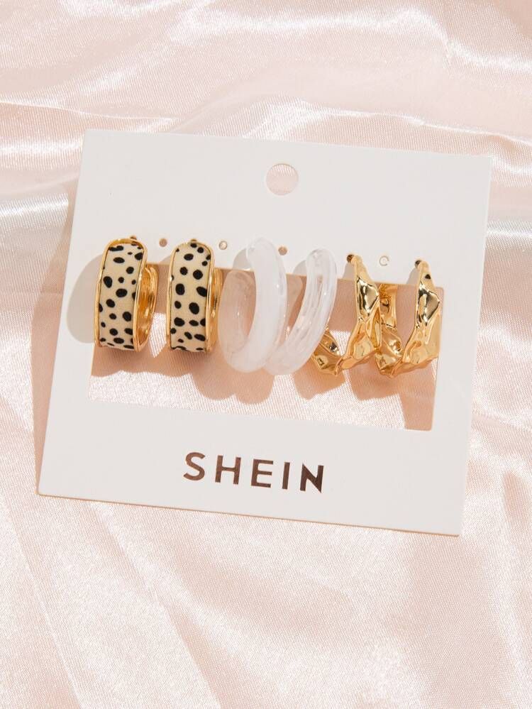 3pairs Cuff Hoop Earrings | SHEIN