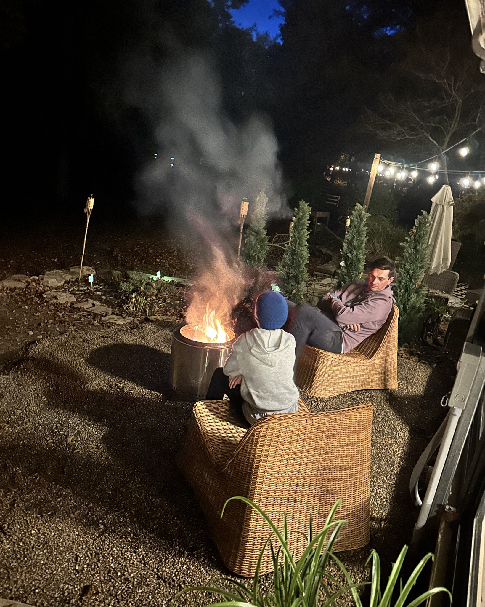 ✨ Casual + cozy vibe:
So glad I held onto these cute Target chairs from a few years back — they’re perfect with our SoloStove now 🔥 Backyard’s almost done and I’m obsessed with how it’s coming together!
