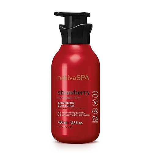 Nativa SPA by O Boticário, Ruby Strawberry Antioxidant Body Lotion, Brightening Vitamin C and Nourishment for Radiant Skin, 13.5 Ounce | Amazon (US)