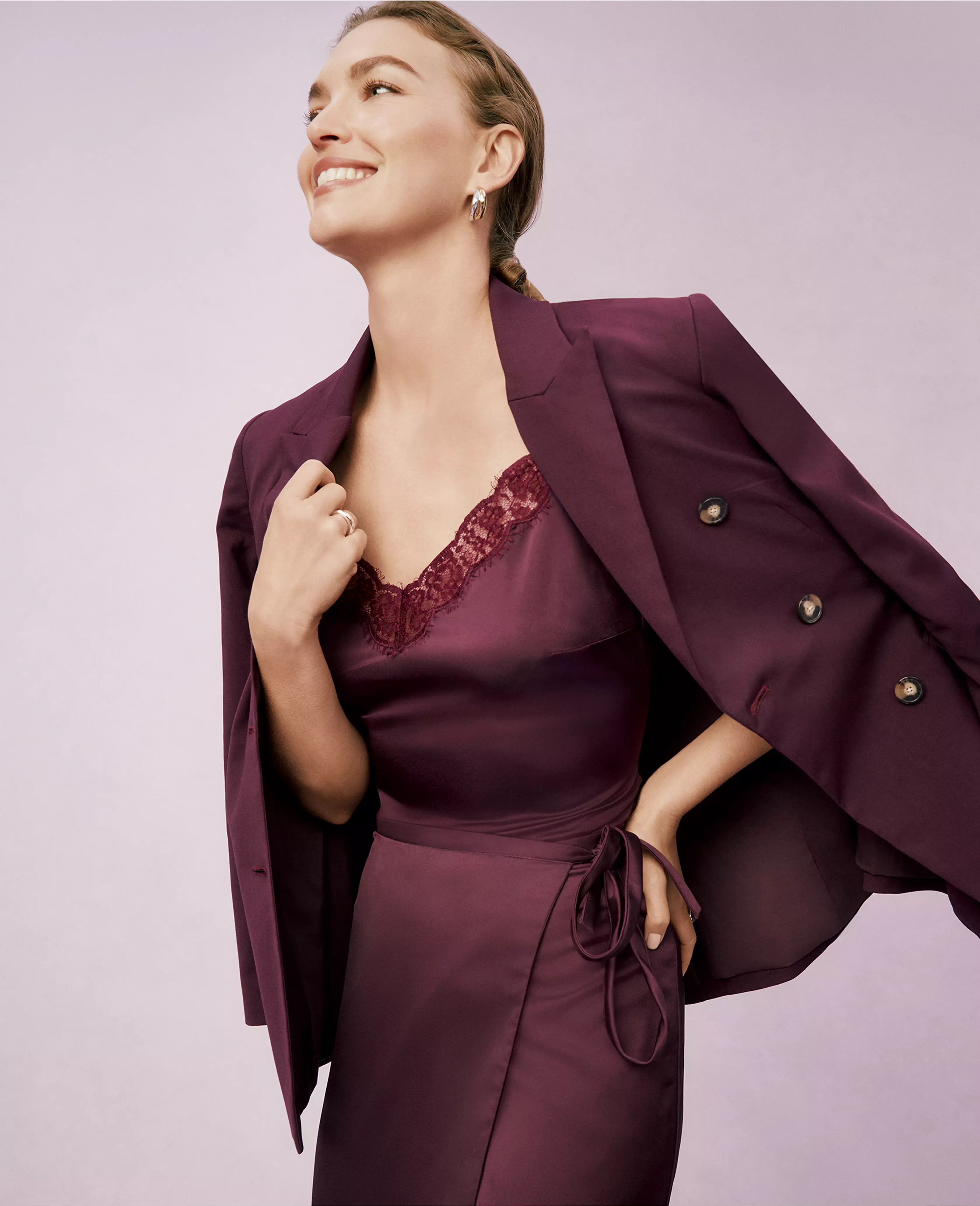 Lace Trim V-Neck Tank Top | Ann Taylor