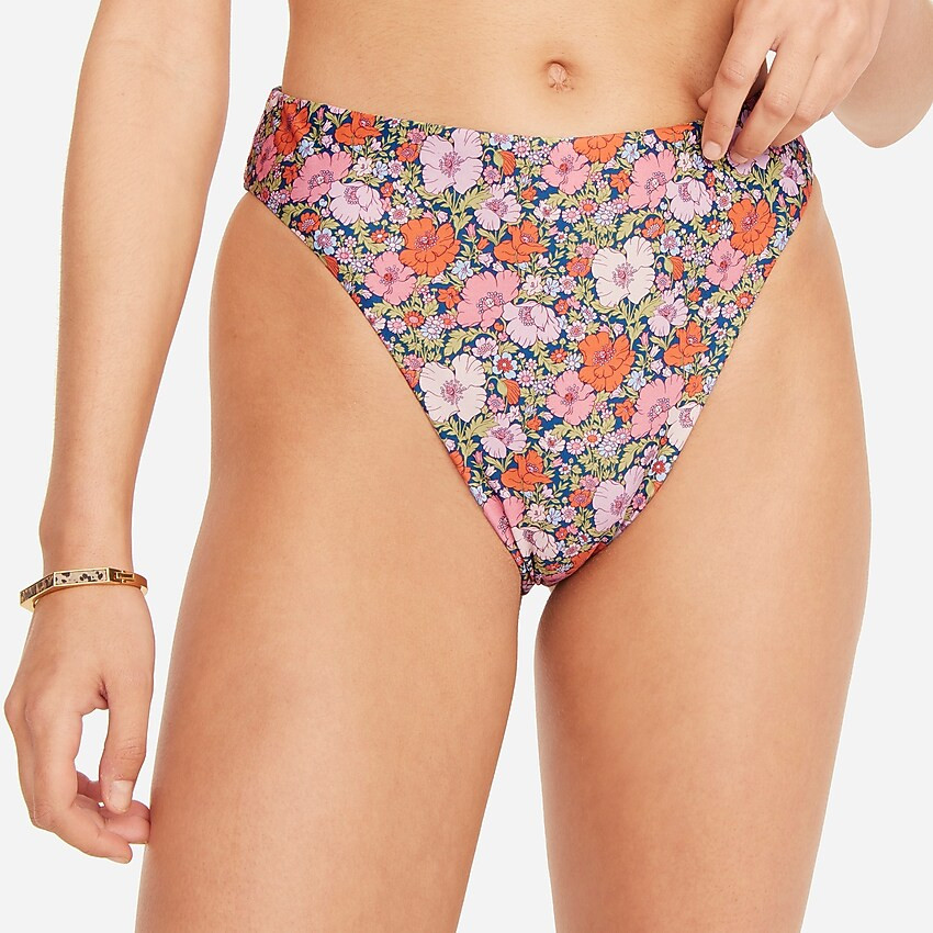 High-rise cheeky bikini bottom in Liberty® Meadow Song floral | J. Crew US