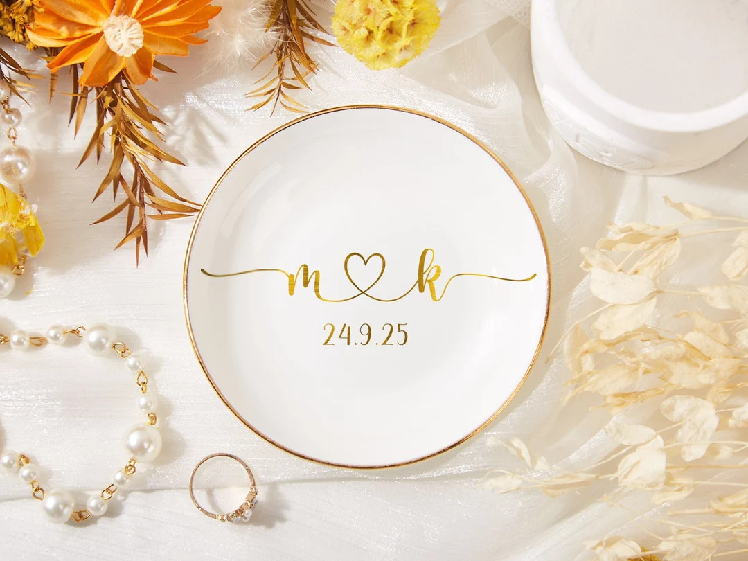 Personalized Ceramic Ring Dish, Engagement Gift, Wedding Keepsake | Etsy (US)