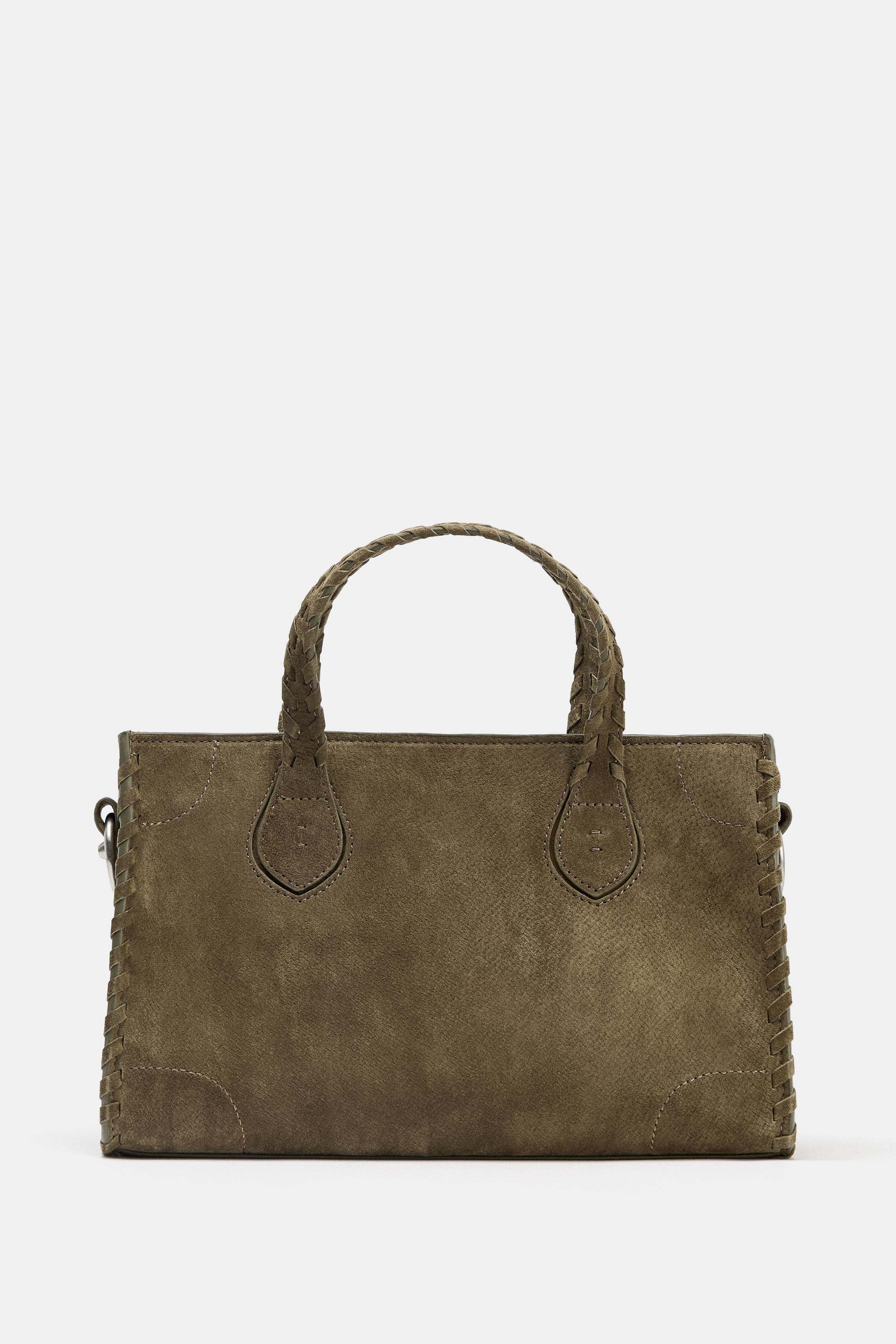 BRAIDED SPLIT SUEDE CITY BAG | Zara UK