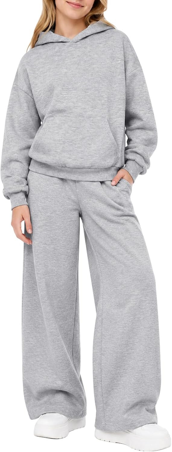 Girls Sweatsuits Fall Winter Outfits Teen Hoodies Set Kids Track Suits | Amazon (US)