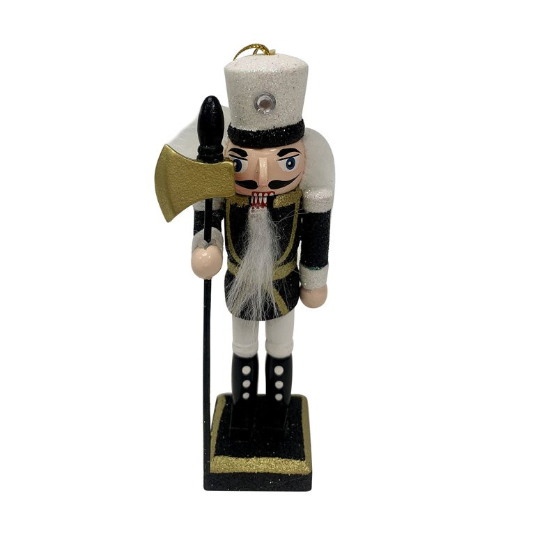 Holiday Time 5 inch White and Black Christmas Nutcracker Hanging Ornament - Walmart.com | Walmart (US)